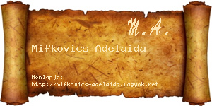 Mifkovics Adelaida névjegykártya